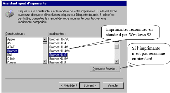 Choisir le driver d’imprimante