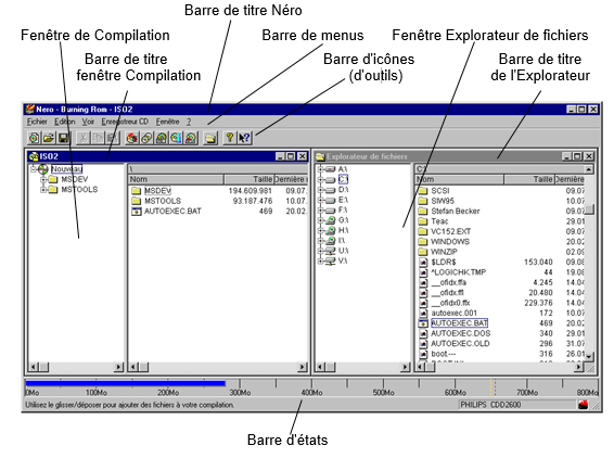 interface utilisateur nero