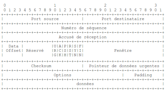 Format de l'en-tête tcp