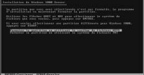 La partition sera formatee en NTFS5