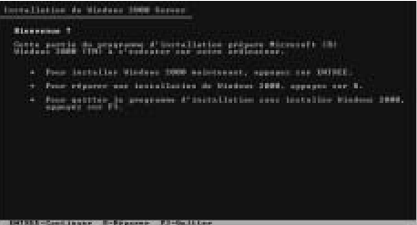 ici tapez sur entree installation windows