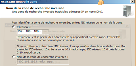 Serveur DNS: Installation et configuration du service DNS 14 choisir le nom de la zone manuellement